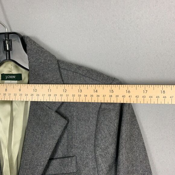 J.Crew 100% Wool Gray Blazer Size 4 Gold Buttons Classiccore Workwear Jacket - Picture 4 of 9